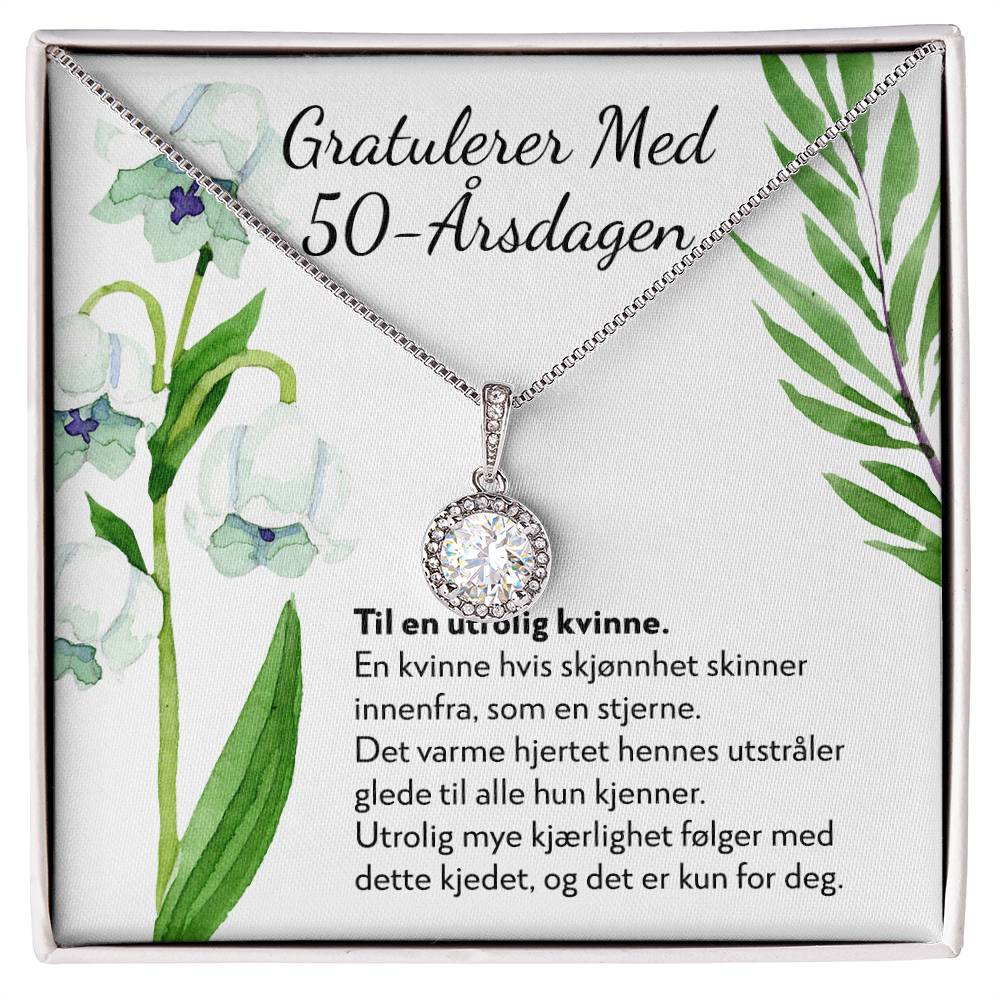 Gratulerer med 50-årsdagen - 50-årsgave til kvinne - Halskjede Eternal Hope