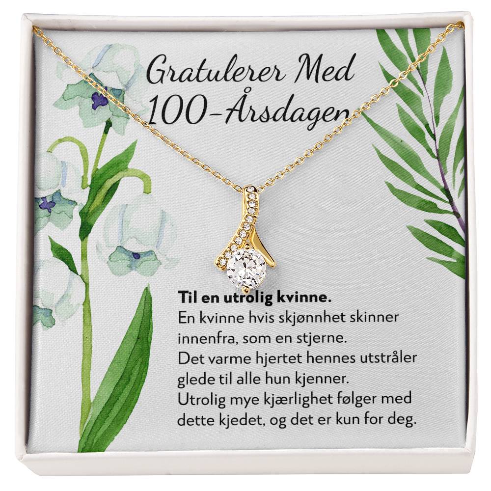 Gratulerer med 100-årsdagen - 100-årsgave til kvinne - Halskjede Alluring Beauty