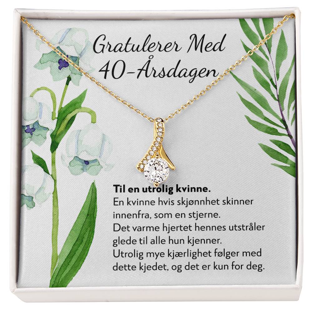 Gratulerer med 40-årsdagen - 40-årsgave til kvinne - Halskjede Alluring Beauty