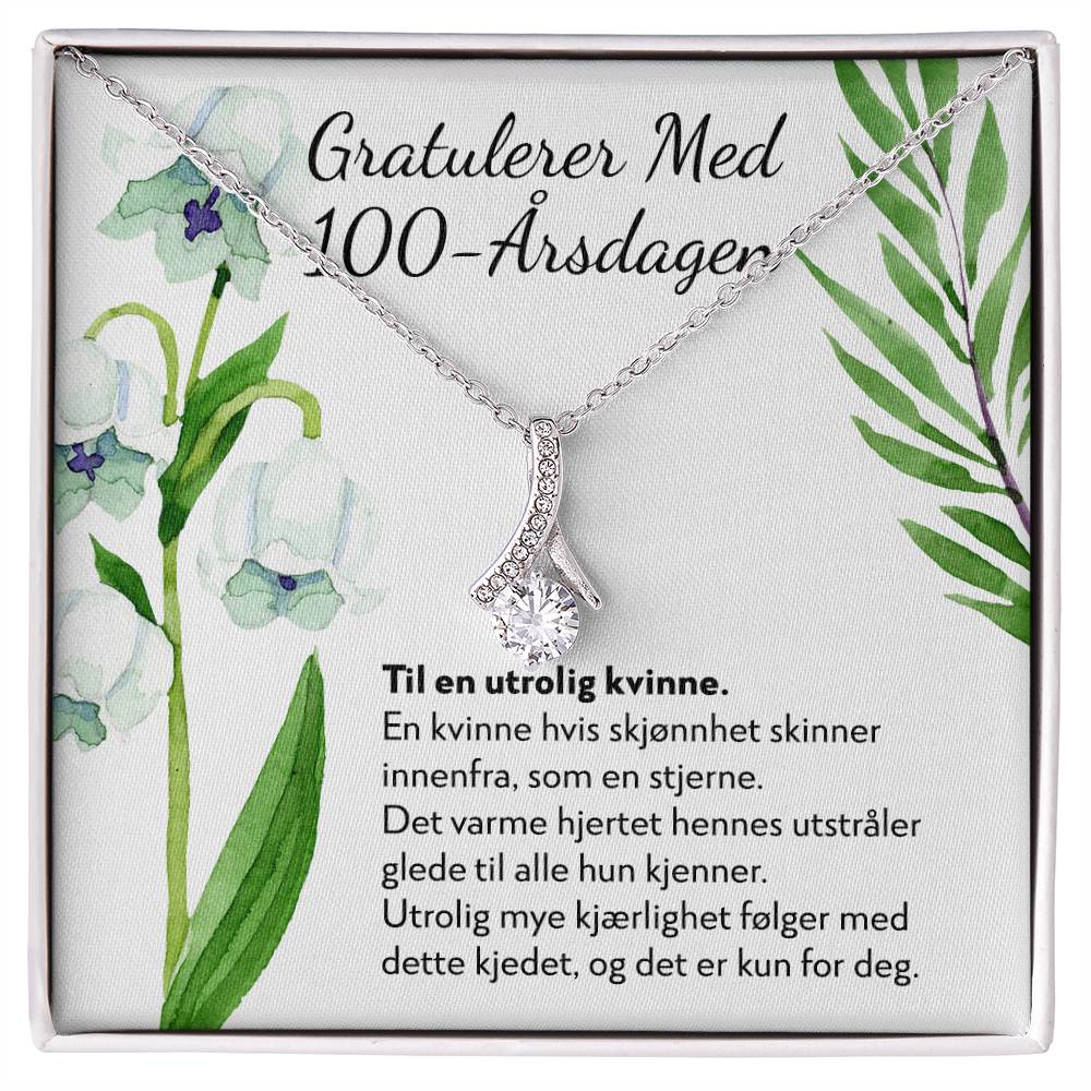 Gratulerer med 100-årsdagen - 100-årsgave til kvinne - Halskjede Alluring Beauty