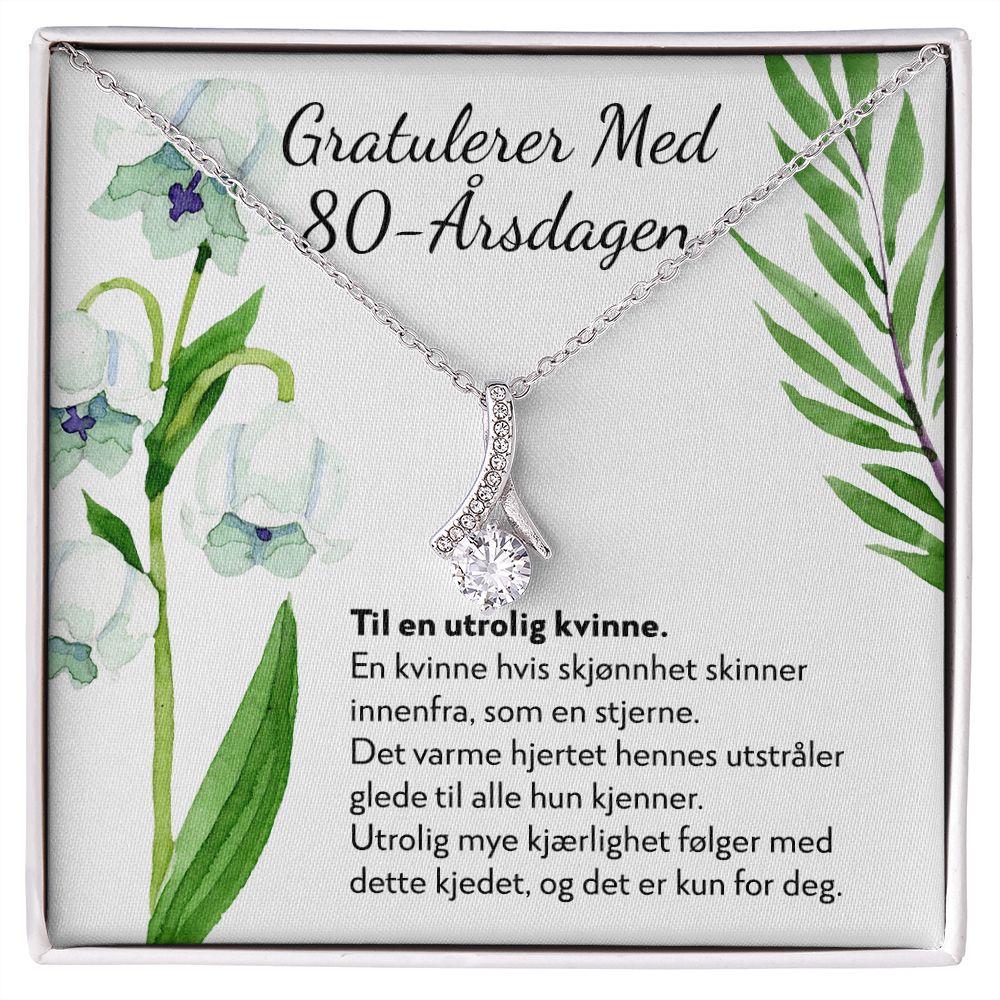 Gratulerer med 80-årsdagen - 80-årsgave til kvinne - Halskjede Alluring Beauty